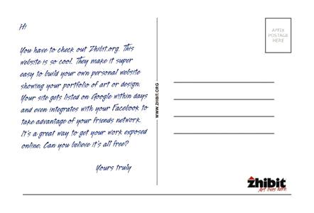Zhibit: Postcard Back