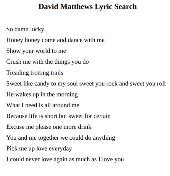 Dave Matthews (2022) SOLD