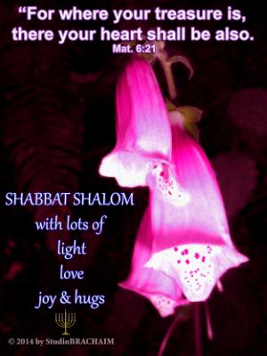 Mt 6:21~Shabbat Shalom