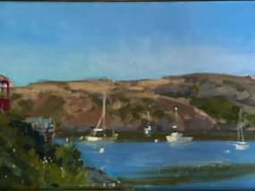 Summer Red House 10x30" oil Summer Red House 10x30" oil