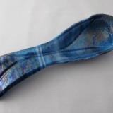 SR12107 - Copper Blue/White Streaky with Clear Granite Irid Large Spoon Rest
