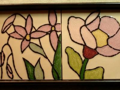 Stained glass look tray