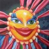 A Happy Mardi Gras Float (detail)       18" x 18"