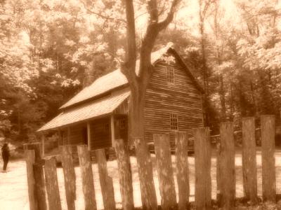 Cades Cove, TN   The Tipton-Oliver Place in the Great Smoky Mountain National Park