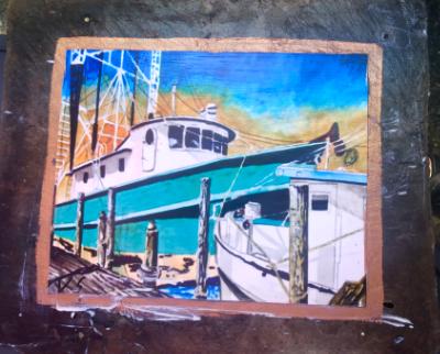 Shrimp and dingy  Shrimp and dingy