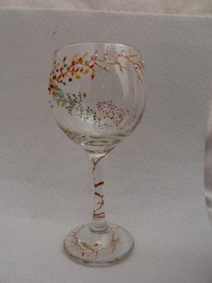 4 seasons wine glass with swarovski crystal