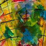 Bones of a city on fire 1/2 © 2025, By Duane Kirby Jensen 9 x 12. Ink on Yupo Medium