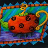 Red Swirl Teapot