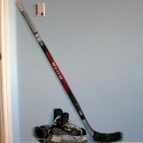 Hockey stick and skates