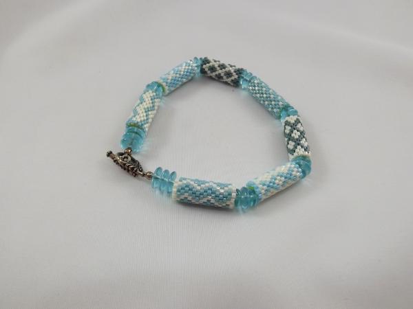 B-98 light blue pattern tube bracelet