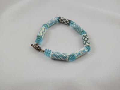 B-98 light blue pattern tube bracelet B-98 light blue pattern tube bracelet