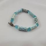 B-98 light blue pattern tube bracelet