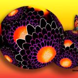 Blackflowers with Butterfly