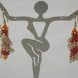 E-3 Orange & Ivory Ruffle Earrings