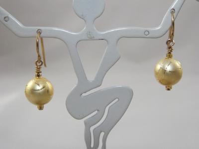 E-38 Matte Gold Ball Earrings