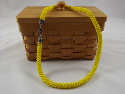 N-74 Bright Yellow Crocheted Rope Necklace N-74 Bright Yellow Crocheted Rope Necklace