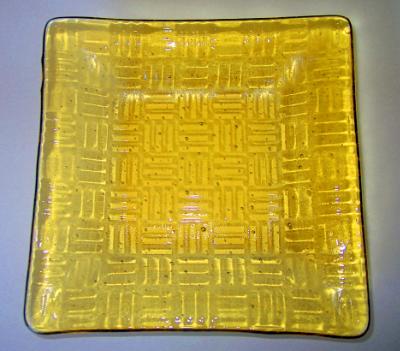 Textured yellow plate