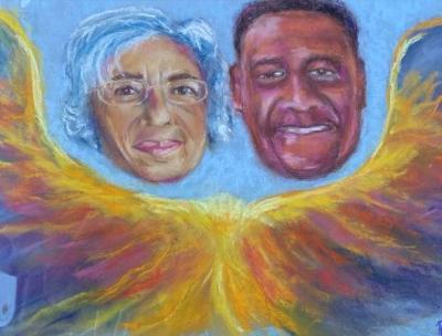 Commissioned portrait of married couple - in heaven