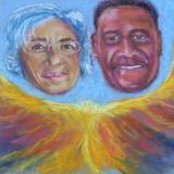Commissioned portrait of married couple - in heaven