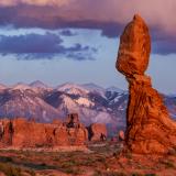 Balanced Rock Purple Mountain Sunset