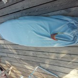 hand stitched custom surfboard bag with drawstring and fin opening