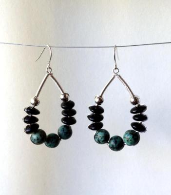 Turquoise and Black Wired Chandeliers Turquoise and Black Wired Chandeliers