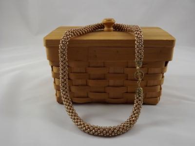 N-57 Pale Gold Crocheted Rope Necklace N-57 Pale Gold Crocheted Rope Necklace