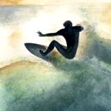 Sunset Surf - watercolor (orig sold)