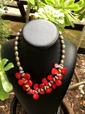 Coral and recycled glass