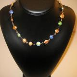 Cloisonne wire wrapped necklace and earrings