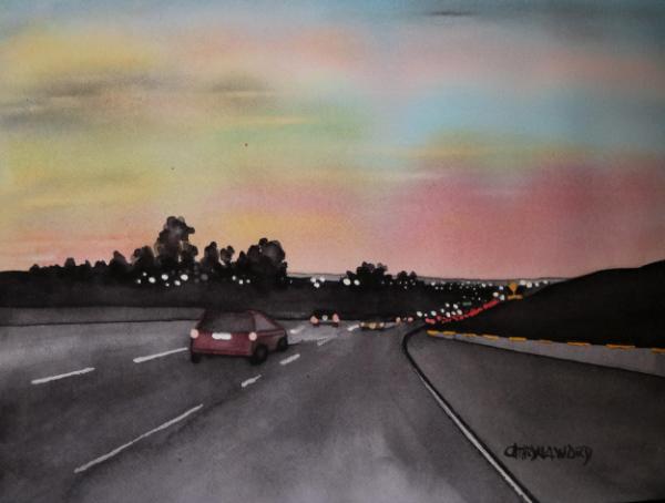 West on the 52 (watercolor)