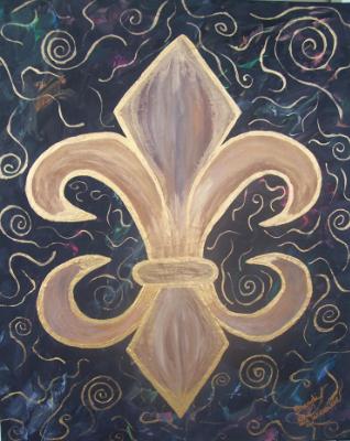 Fleur de Lis Black