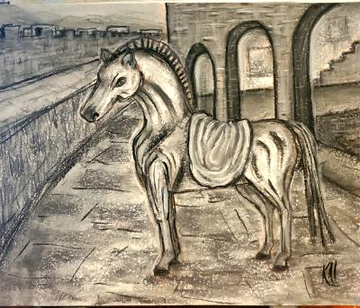 The King's Horse  in Grayscale 