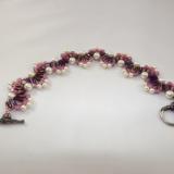 B-13 pink, purple, and pearl wave bracelet