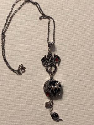 18" black cord necklace with butterfly and key pendant 18" black cord necklace with butterfly and key pendant