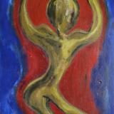 Alien woman 19.5" x 36"acrylic on wood