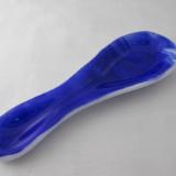 SR12103 - White with Cobalt Blue Wispy Small Spoon Rest