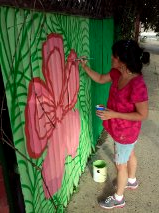 6x20ft fence painting in Fishtown Philadelphia