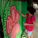 6x20ft fence painting in Fishtown Philadelphia