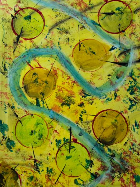 A river weaves through the landscape. 