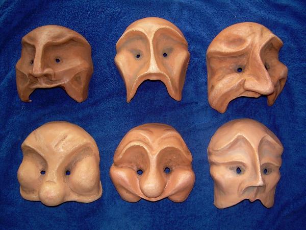 Set of six half masks