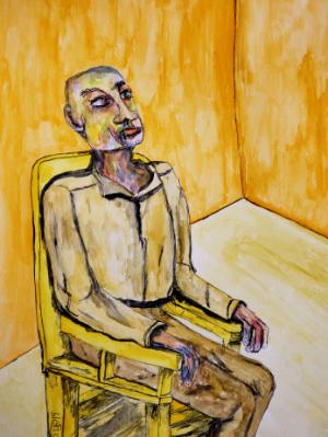 The yellow man lived in a home without windows or decoration. He had one chair and one bed. All things on yellow tones. The yellow man lived in a home without windows or decoration. He had one chair and one bed. All things on yellow tones.