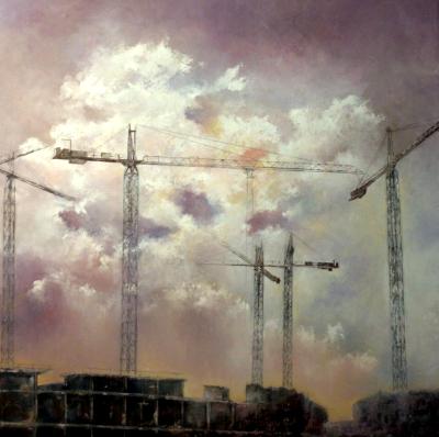 sky with cranes sky with cranes