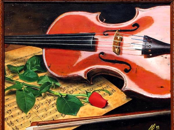 Violin and Rose