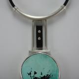 Nevada Apache Turquoise  with Dendrites with Australian Black Jade