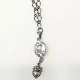 18" chain necklace with Vintage Watch Locket with Heart  charm