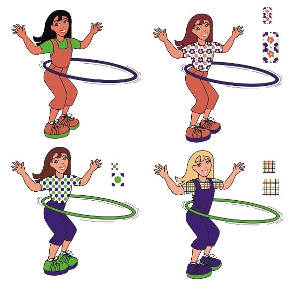 Textile Cartoon Girls