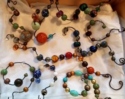 Box of Baubles: Beads on Rusted Wire