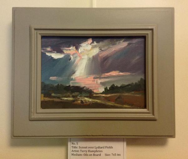 No. 5. Sunset over Lydiard Fields, oils, 7x5 ins