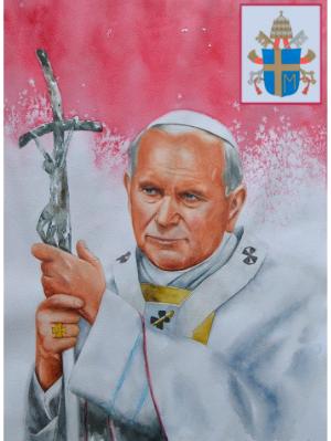 Portrait of Pope JOHN PAUL II, 80cm x 60cm, 2015 Portrait of Pope JOHN PAUL II, 80cm x 60cm, 2015